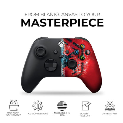 Jeddi Sith Custom X-Box Controller Wireless Compatible with X-Box One/Series X/S Proudly Customized in USA with Permanent HYDRO-DIP Printing (NOT JUST a SKIN)